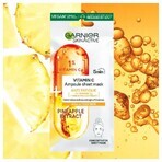 Garnier Skin Naturals Ampollas de resistencia en mascarilla textil con vitamina C y extracto de piña 15 g