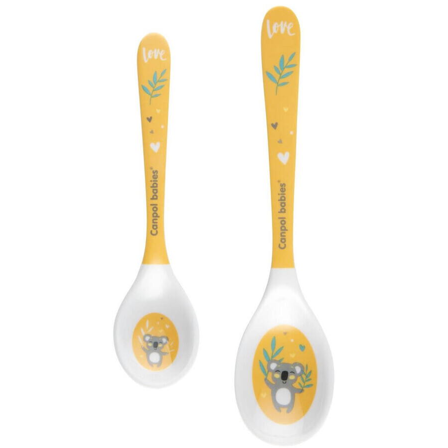 Canpol babies Melamine spoons Exotic animals yellow 2 pieces