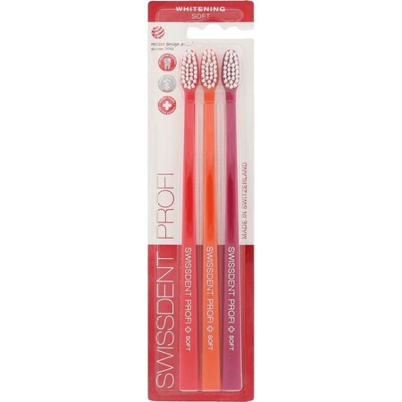 Swissdent Profi Blanqueamiento Cepillo de Dientes Suave Tutti Frutti 3 piezas