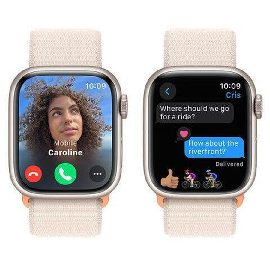 Apple Watch Series 9 GPS 41mm Aluminiumgehäuse mit Sportarmband, starlight