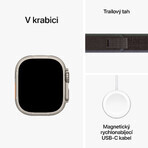 Apple Watch Ultra 2 GPS + Cellular, 49 mm Titanium behuizing met blauw/zwarte sleeplus - M/L