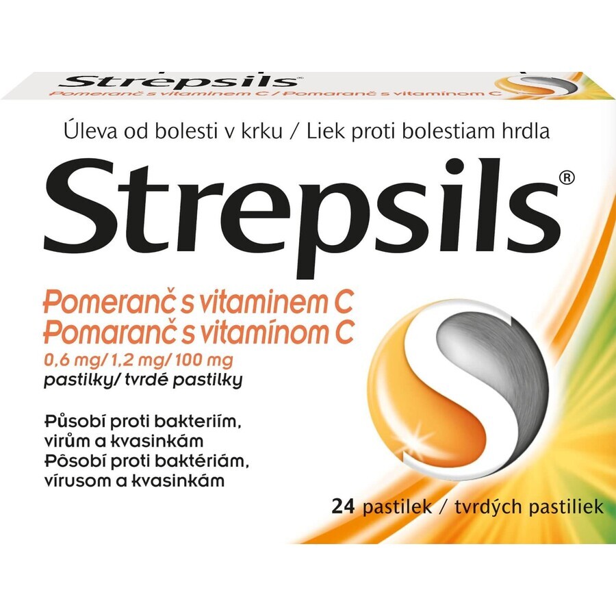 Strepsils Orange with vitamin C 24 pills