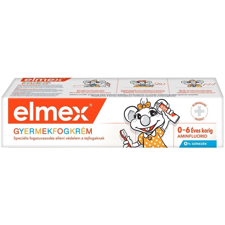 Elmex Pasta dentífrica infantil con aminfluoruro 0-6 años, 50 ml