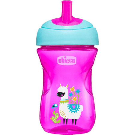 Chicco Cană avansată cu pahar cu muștiuc roz 12m+ 266 ml