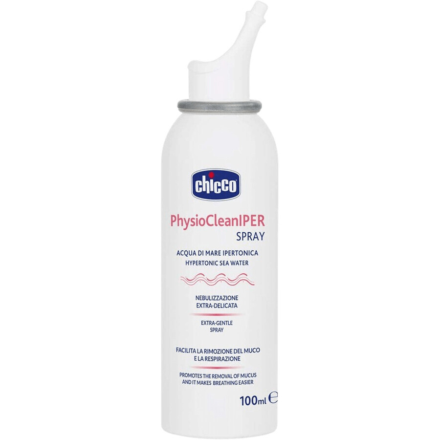 Chicco PhysioCleanIPER Spray nazal hipertonic cu apă de mare 12m+, 100 ml