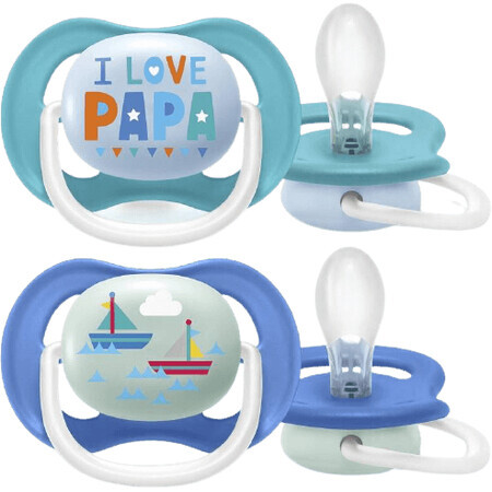 Philips Avent Ultra air text ciuccio 6-18m ragazzo 2 pz.