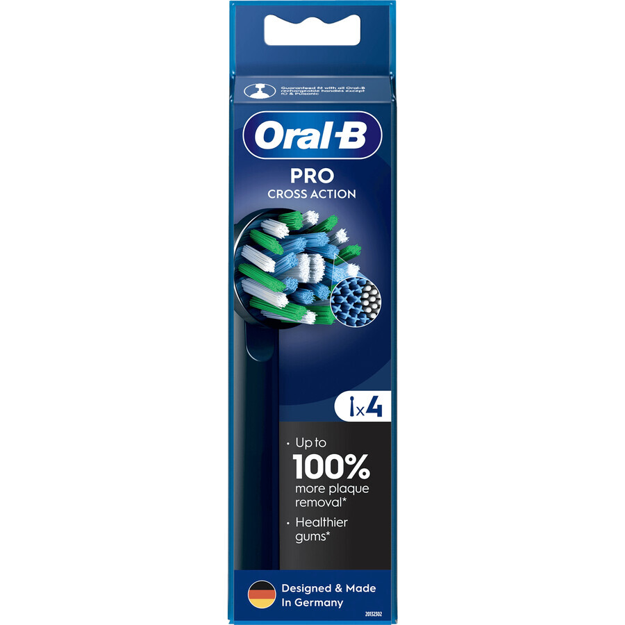 Oral-B Pro Cross Action têtes de brosse noires 4 pcs