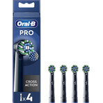 Oral-B Pro Cross Action têtes de brosse noires 4 pcs