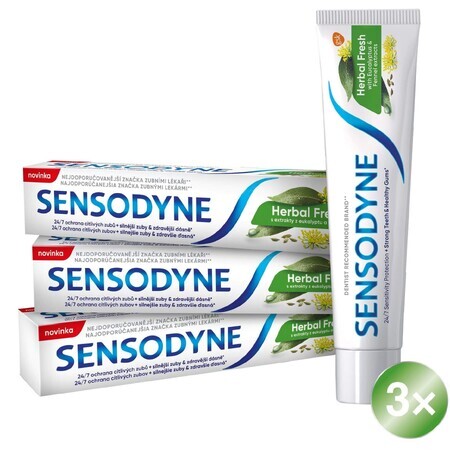 Sensodyne Dentifricio fresco alle erbe 3 x 75 ml