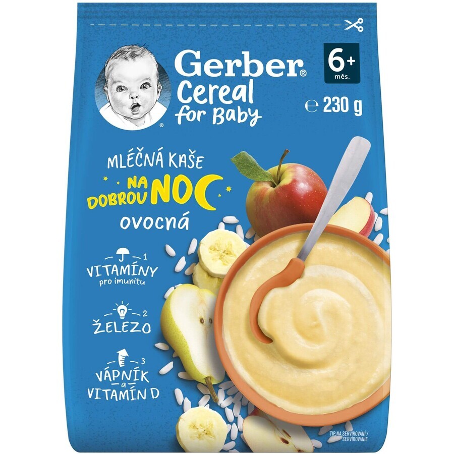 Gerber Gerber Céréales Lait Céréales Fruit Porridge Good Night 230 g