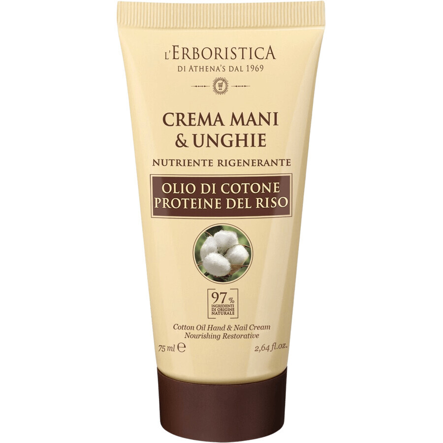 Crema mani e unghie alle erbe con olio di semi di cotone e proteine del riso 75 ml