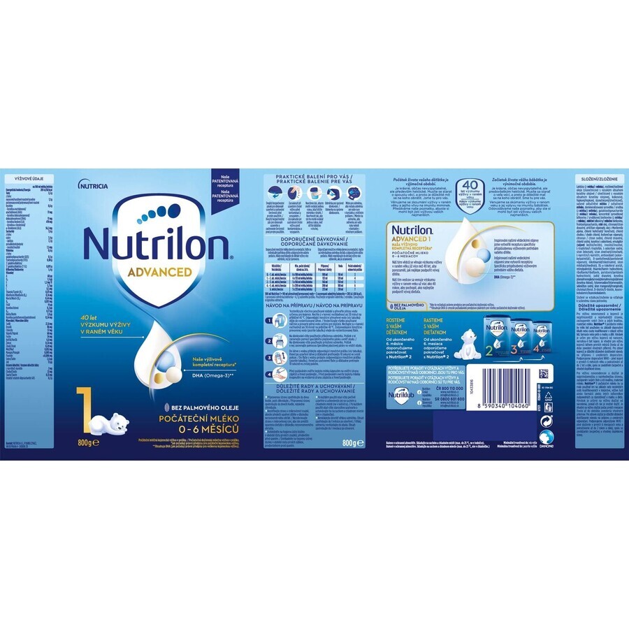 Nutrilon 1 lapte praf pentru sugari 6 x 800 g