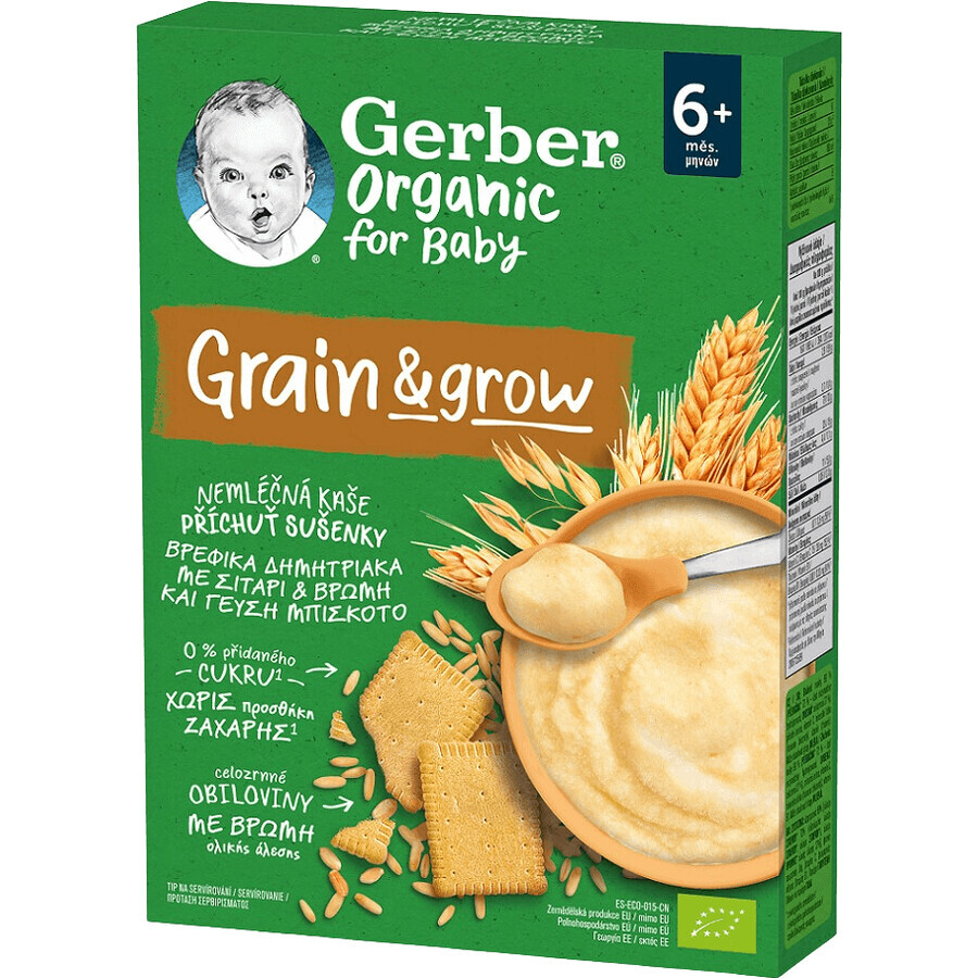 Gerber Organic Porridge sans produits laitiers avec goût de biscuit 200 g