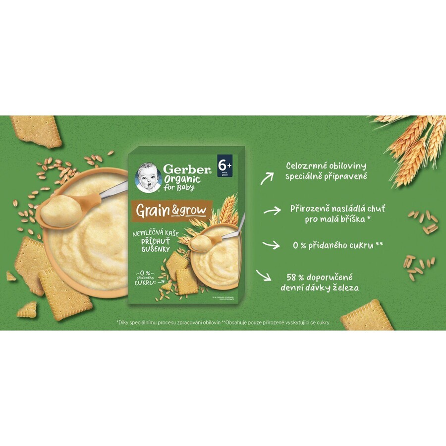 Gerber Organic Porridge sans produits laitiers avec goût de biscuit 200 g