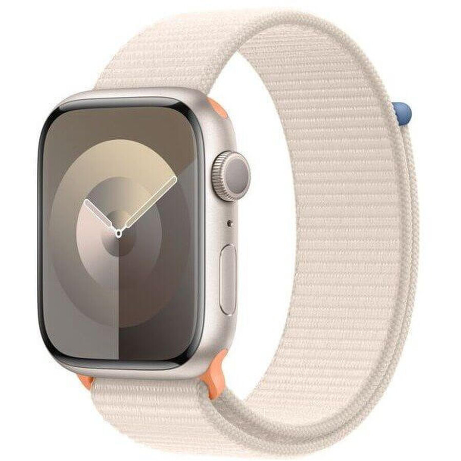 Apple Watch Series 9 GPS boîtier en aluminium de 45 mm avec bracelet sport, Starlight