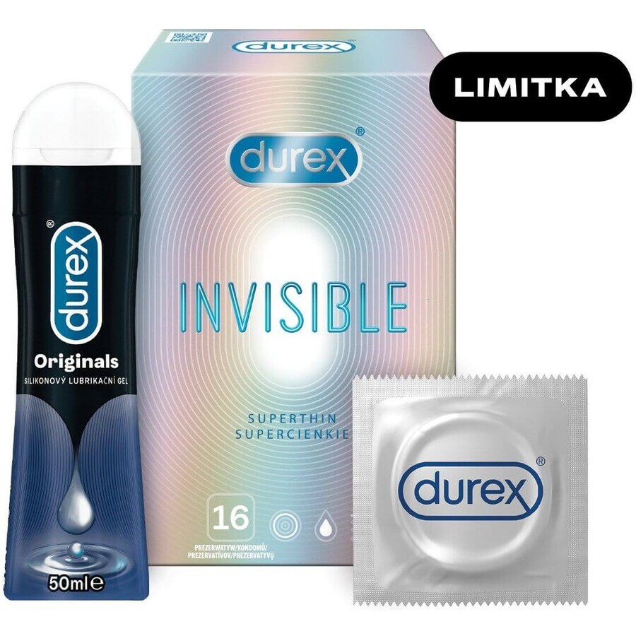 Durex SEX Invisible 16pcs + gel 50 ml