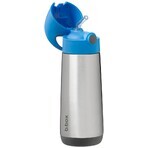 B. box Thermos con cannuccia, blu/grigio 500 ml