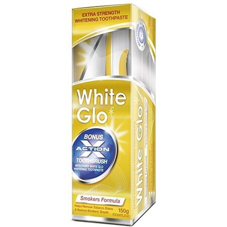 White Glo Pasta dentífrica para fumadores + cepillo de dientes y cepillos interdentales 150 g