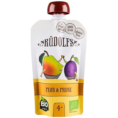 Rudolfs Organic Fruit snacks sin gluten Pera, ciruela 110 g