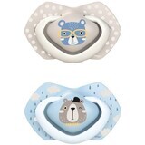 Canpol babies Set of symmetrical silicone pacifiers BONJOUR PARIS blue 6-18m 2 pieces