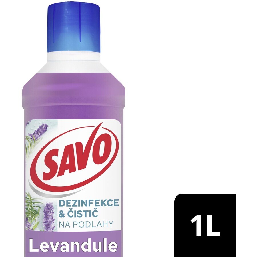 Dezinfectant și detergent pentru podele Savo Lavandă 1 l