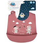 Canpol babies Bonjour Paris Silicone bib with pink pocket