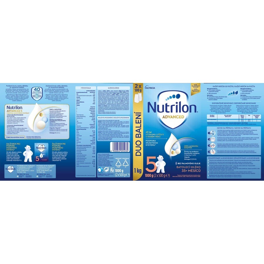 Nutrilon 5 formulă de lapte praf pentru copii 6 x 1000 g