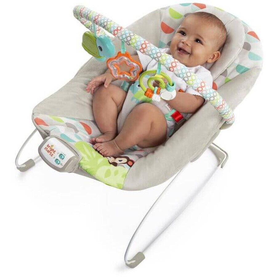 Bright Starts Happy Safari Happy Safari Vibrating Lounger with Melody 0m+, up to 9 kg, 2019