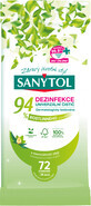 Sanytol Detergente desinfectante universal 94% origen vegetal, toallitas 72 uds.