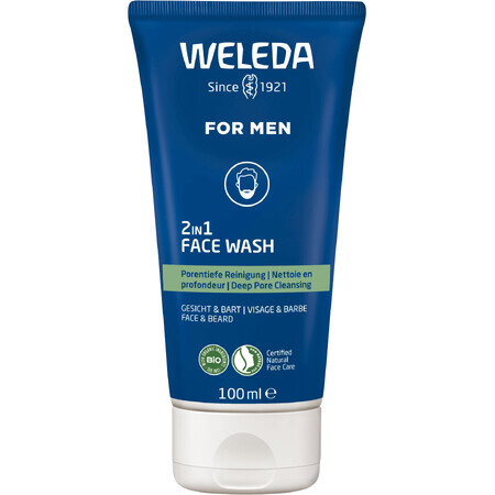 Weleda For Men 2in1 gel de curățare pentru față și barbă 100 ml