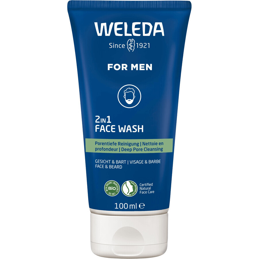 Weleda For Men 2in1 gel de curățare pentru față și barbă 100 ml