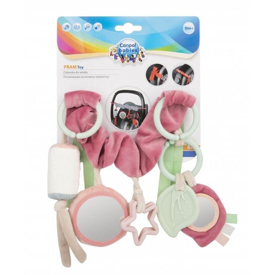 Canpol babies Hanging toy for pram/ car seat Pastel friends pink