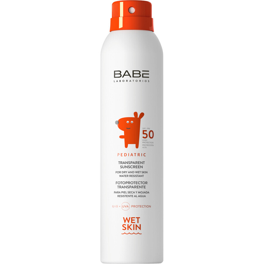 Babé Baby - Clear baby sunscreen spray for wet skin SPF 50, 200 ml