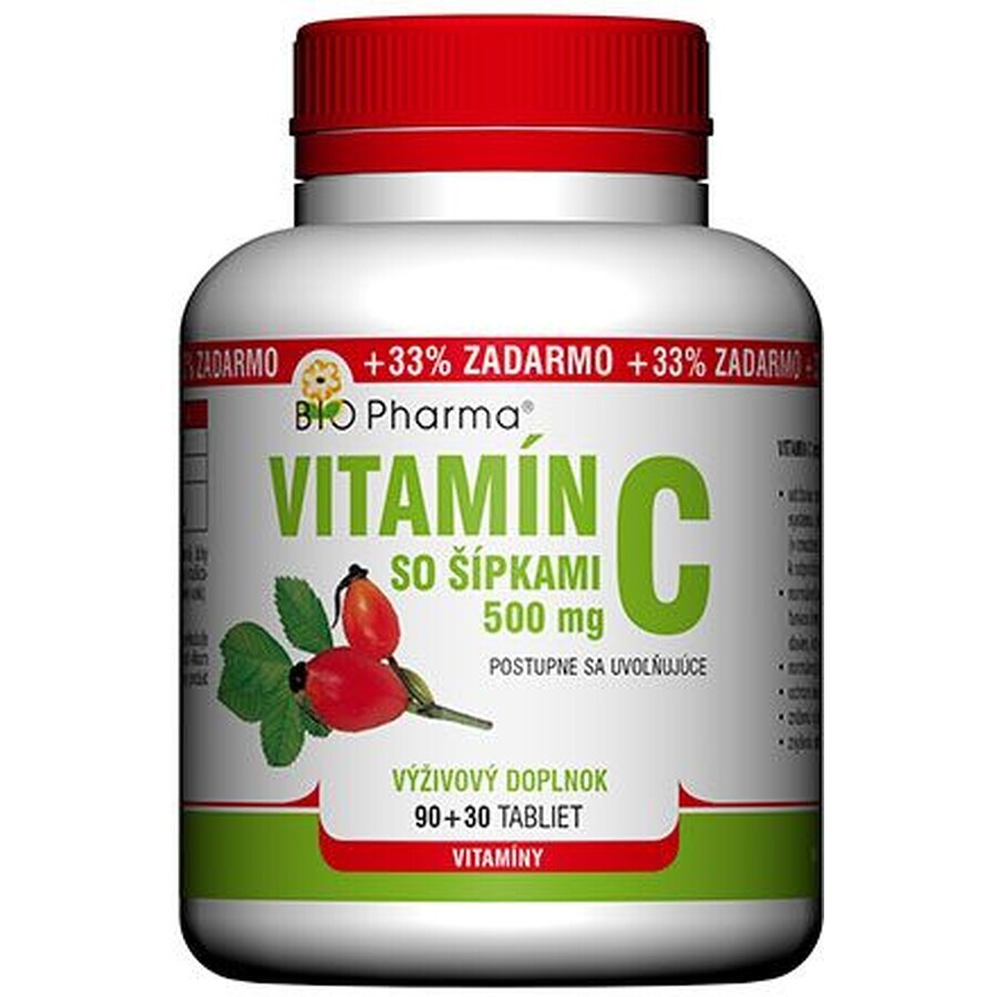 Bio Pharma Vitamine C met rozenbottels 500 mg 120 tabletten