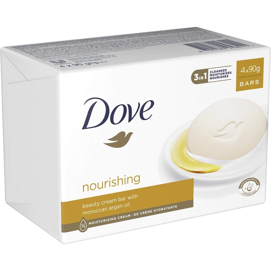 Dove Jabón Cremoso Nutritivo de Aceite de Argán Multipack 4 x 90 g