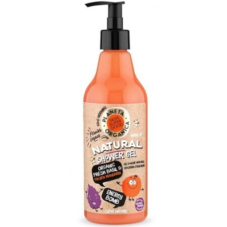 Natura Siberica Planeta Organica Gel douche "Energy Bomb" - Basilic frais bio et mandarine glacée 500 ml