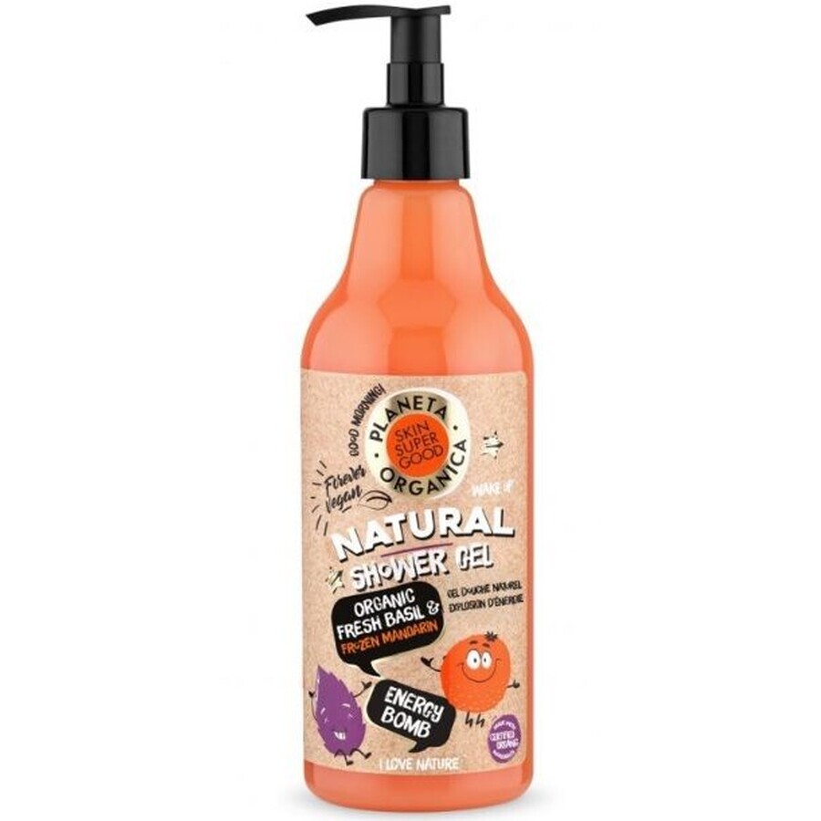 Natura Siberica Planeta Organica Gel douche "Energy Bomb" - Basilic frais bio et mandarine glacée 500 ml