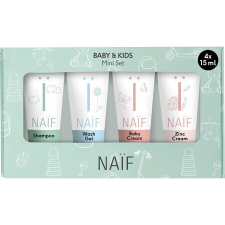 Naif Set cosmético de viaje para bebés y niños 4 x 15 ml