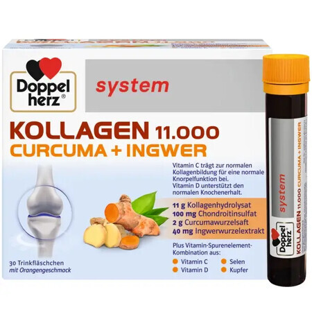 Kollagen 11.000 Cúrcuma + Jengibre, 30 botellas, Doppelherz