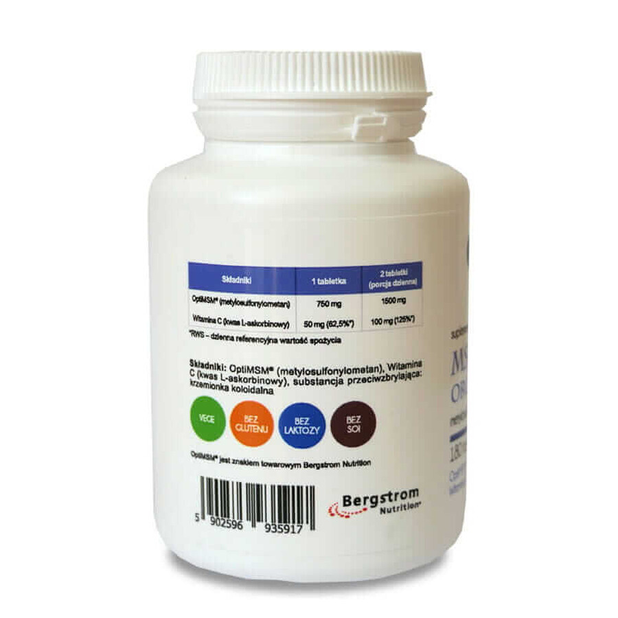 MSM Organic Sulphur OptiMSM PLUS 180 tablets Aliness