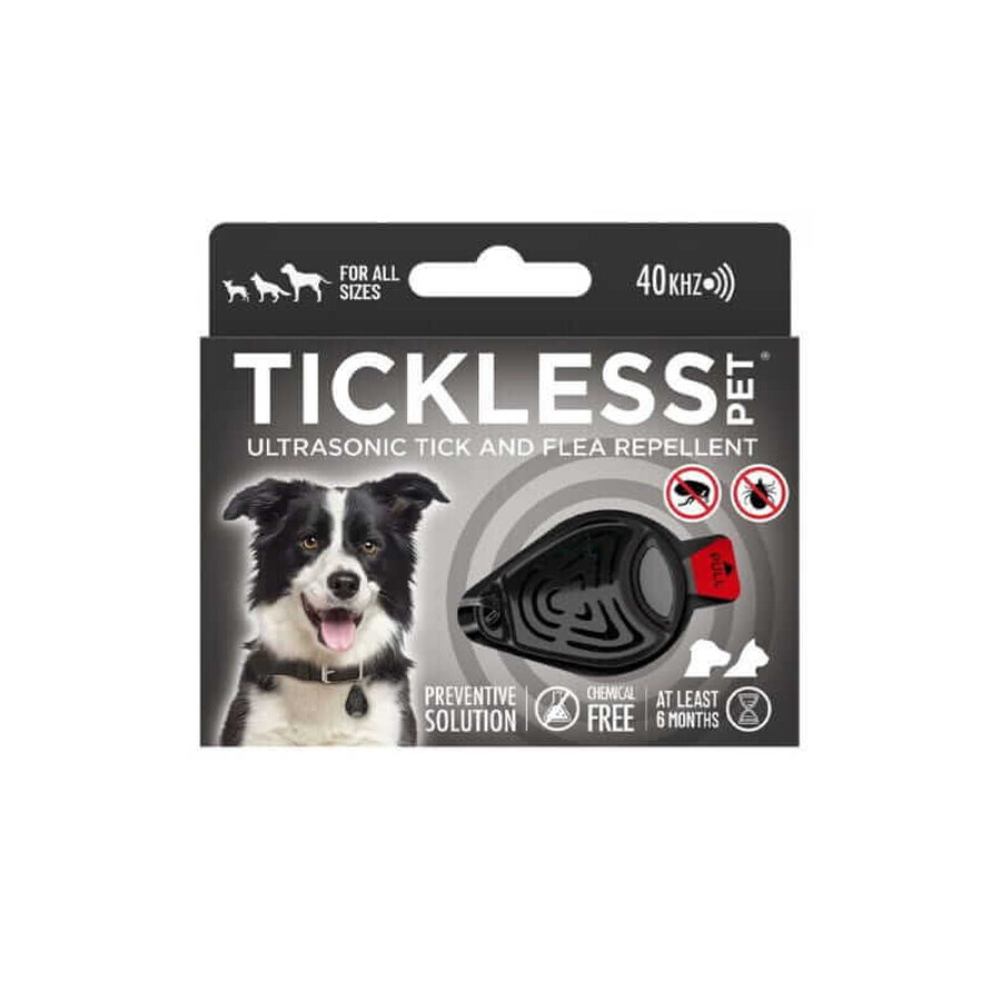 TICKLESS PET BLACK Ultrasonic tick protection device for pets