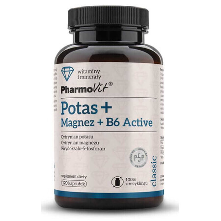 Potassium + Magnésium + B6 Active 120 gélules Pharmovit Classic