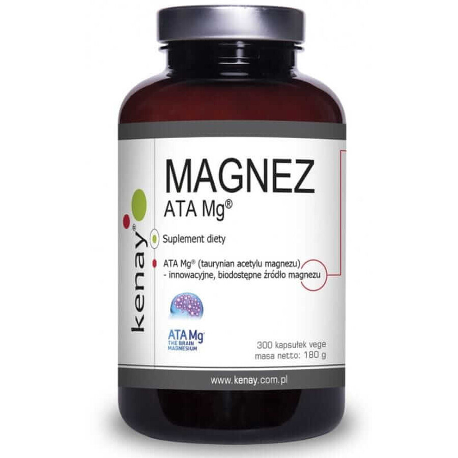 Magnesio ATA Mg (magnesio acetil taurato) 300 capsule vegetali Kenay