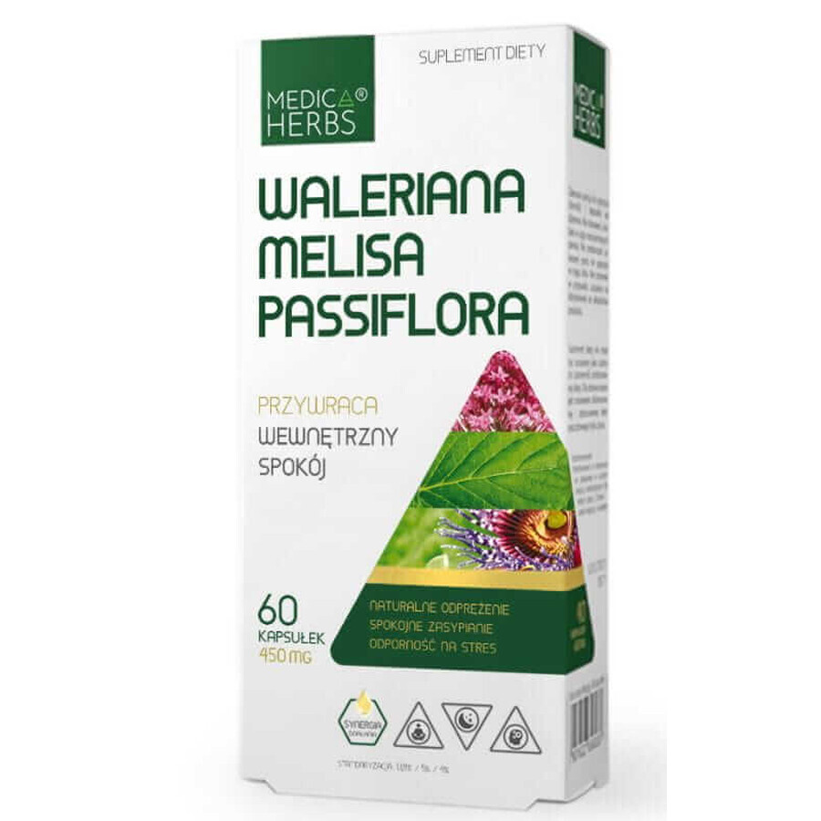 Valeriana Melisa Pasiflora 60 cápsulas Medica Herbs