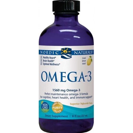 Nordic Naturals Omega-3 1560 mg EPA/DHA de peces de aguas profundas limón 237 ml