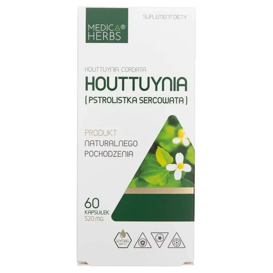 Houttuynia cordata (forma de corazón) 520 mg, 60 cápsulas, Medica Herbs