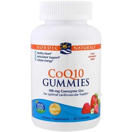 CoQ10 Gummies 100 mg ubiquinone fraise (60 gélules) Nordic Naturals