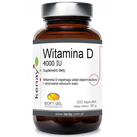 Vitamina D3 4000 UI 300 cápsulas Kenay