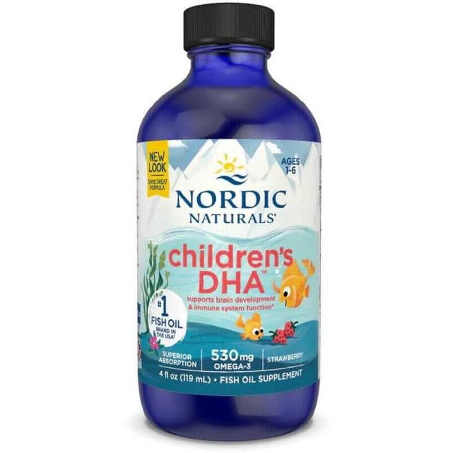 Nordic Naturals DHA para niños 530 mg fresa 119 ml