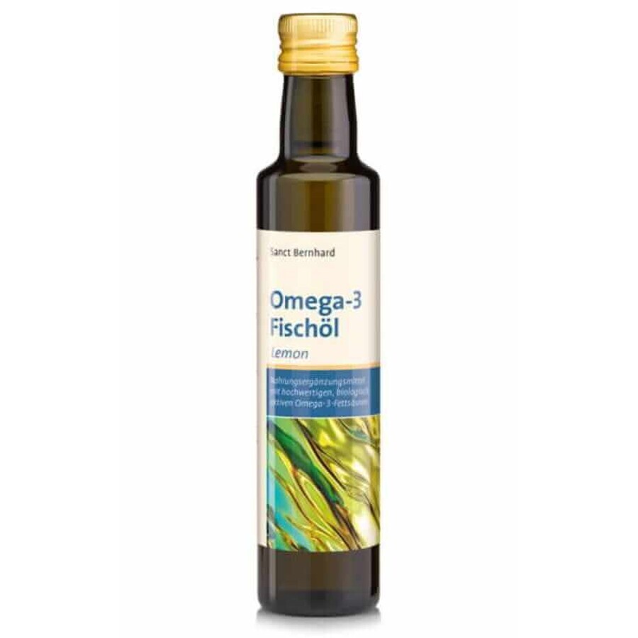 Ulei de pește Omega 3 EPA și DHA cu aromă de lămâie 250ml Sanct Bernhard